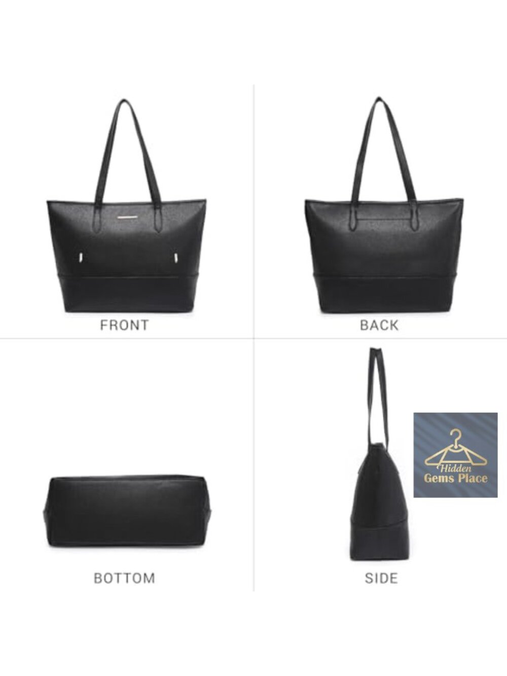 3-piece Vegan Leather Tote Set with Wristlet and Wallet - Picture 2 of 6